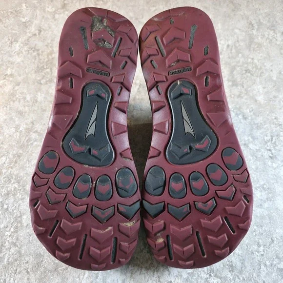 Altra Lone Peak Trail Running Shoes Mens 10 Gray Burgundy Zero Drop *Read Desc. - Picture 7 of 10
